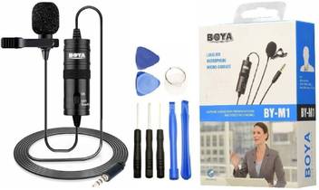 Boya Microphone Omnidirectional Lavalier Condenser Microphone With 20ft Audio Cable For Dslrs Laptop Camcorders Video Camera Iphone Samsung Htc Oneplus And Other Smart Phones Microphone Microphone Microphone Boya Flipkart Com