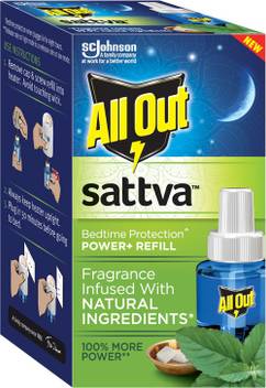 All Out Sattva Bedtime Protection Power Mosquito Vaporiser Refill Price In India Buy All Out Sattva Bedtime Protection Power Mosquito Vaporiser Refill Online At Flipkart Com