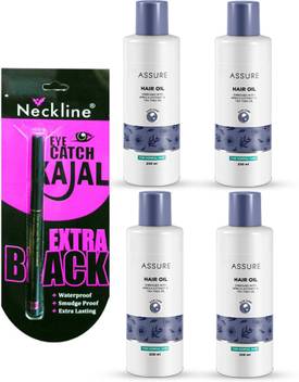 Assure Hair Oil Pack Of 4with Nackline Kajal Price In India Buy Assure Hair Oil Pack Of 4with Nackline Kajal Online At Flipkart Com Containing the goodness of natural elements that are high in beneficial ingredients, this natural herbal shampoo is a. flipkart