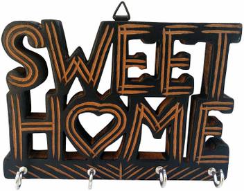 Fancy Shoppee Handmade Wooden Key Hanger For Wall Sweet Home Da C Cor Key Holder Wall Mount Decorative Items For Home Key Hooks For Hanging Wood Key Holder Price In India