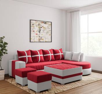 Status Damassburgundy Leatherette 7 Seater Sofa Price In