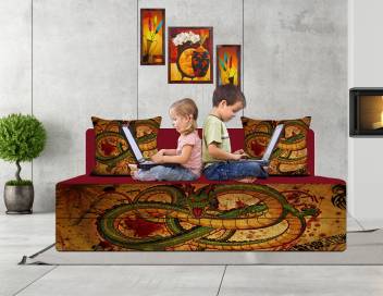 Aart Store 4x6 Feet Two Seater Printed Fold Out Kids Sofa Cum Bed With Two Cushion Single Sofa Bed Price In India Buy Aart Store 4x6 Feet Two Seater Printed Fold