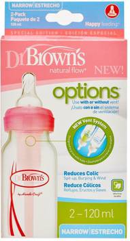 Dr Brown S Narrow Bottle Pink 2x120 120 Ml Buy Dr Brown S Feeding Bottle Products In India Flipkart Com