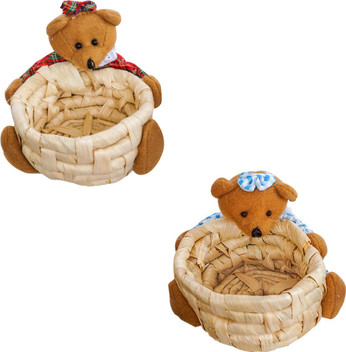 teddy in basket