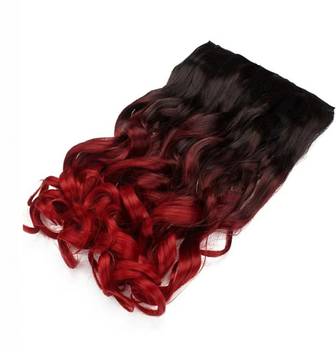 Alizz Glamorous Red Blonde Clip In Hair Extensions Curly Hair Wig