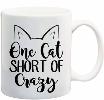 Radanya One Cat Short Of Crazy Travel Home Tea Coffee Cup For