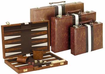 Chh 14 75 Recreational Board Game Vinyl Backgammon Set Brown