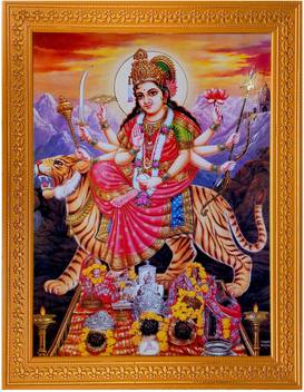Art Collection Poster Of Durga Mata Painting Photo Frame Painting