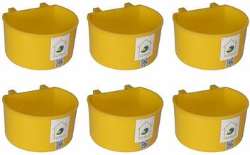 Petnest Plastic D Shape Bird Cage Water And Food Feeder Pack Of 6