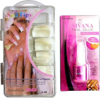 Get Wallpaper Auraskin Acrylic Artificial Shining Fake Nails French Manicure HD