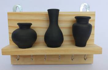 Spk Spk Home Decor Wood Wall Mounted Key Holder With Decor Shelf