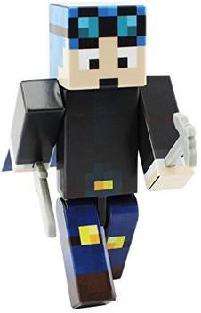 Endertoys Blue Hair Miner Boy Action Figure Toy 4 Inch Custom