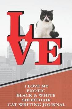 I Love My Exotic Black White Shorthair Cat Writing Journal Buy
