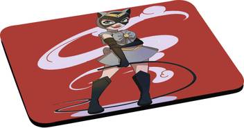 Anni69 Anime Cat Girl With Mask Mouse Pad Non Slippery Base