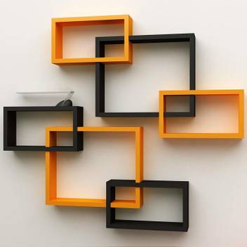 Anjana Décor Wall Decoration Shelf Rack Set Of 6 Intersecting Wall Decoration Shelf Rack Set