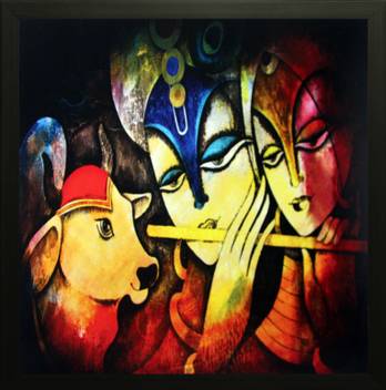 Saf Radha Krishna Oil 12 Inch X 12 Inch Painting Price In India
