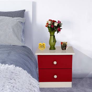 Allie Wood Bedside Pre Embled Red And White Cabinet With 2 Drawers Engineered Table Allie Wood Bedside Pre Embled Red And White Cabinet With 2 Drawers Engineered Table