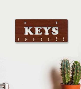 Jaipurcrafts Keys Designer 6 Hooks For Home Wall Decor Wooden