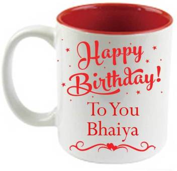 Juvixz Printed Happy Birthday To You Bhaiya 1 Inside Red Ceramic