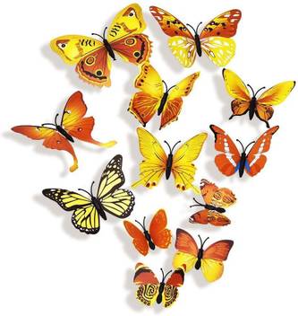 Yutiriti Pvc Decorative Beautiful Diy 3d Butterfly Removable Wall