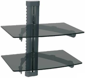 Maxmagic Dvd Stand Set Top Box Stand Black Tinted Tempered Glass Of Size 360x250x5mm Weight Capacity 10kg Per Layer Dual Layer Stand Glass Wall Shelf Price In India