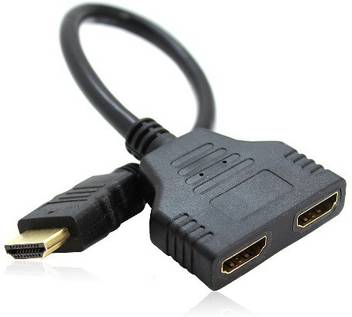 Gvaas Tv Out Cable Hdmi Male To Dual Hdmi Female 1 To 2 Way Hdmi Y