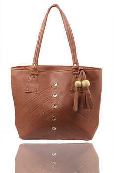 tan color handbag