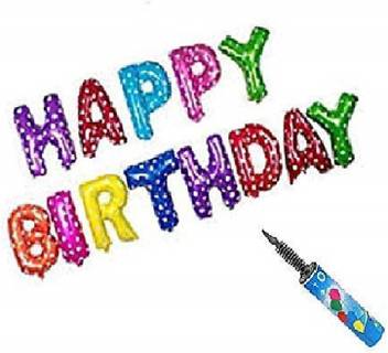 A To Z Traders Polka Dots Multicolor Happy Birthday Foil Ballon