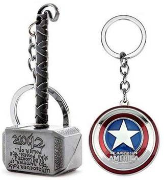 Bbs Deal Marvel Avengers Thor Captain America Silver Keychains And Key Rings Combo Pack Of 2 Key Chain Price In India Buy Bbs Deal Marvel Avengers Thor Captain America Silver Keychains