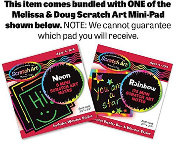 melissa & doug scratch art rainbow mini notes with wooden stylus