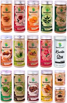 Herbtoniq Jumbo Pack Of 16 100 Natural Sandalwood Rose Petals Orange Neem Tulsi Mulethi Aloevera Lemon Hibiscus Kaolin Clay Bhringraj Brahmi Soapnut Fenugreek Shikakai Amla Powder For For Face Pack Fairness For Acne Pimples Spots And Hair People to chalk it up as the next big thing in beauty. inr