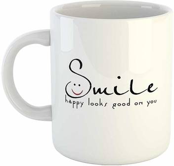 Ikraft Smile Happy Looks Good On You Quotes Coffeemug White 11oz Gift For Sister Friends Boyfriend Ceramic Coffee Mug Price In India Buy Ikraft Smile Happy Looks Good On You Quotes Coffeemug White