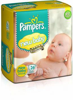 Pampers New Baby 5 Star Skin Comfort Up To 5 KG (24 Diapers) - New Born -  Buy 24 Pampers Tape Diapers | Flipkart.com