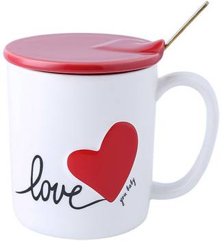 Bonzeal Red Heart Love Tea Cup Birthday Gifts For Girlfriend Lover