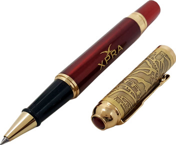 A free Refill 5 Units of Luxurious Gold Black Solid body Ink Roller Pens