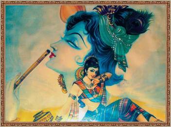 Mode Stoff Rk7 Without Frame Radha Krishna Digitally Printed