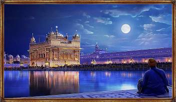 Mode Stoff G1 Without Frame Golden Temple Digitally Printed