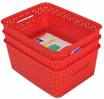 Xllent Set Of 3 Red Storage Basket Storage Basket Price In India Buy