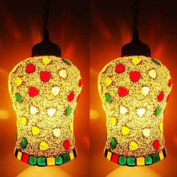 Afast Central Corner Hanging Pendant Ceiling Light Lamp With Colorful Glass Shade All Fitting Fixture Set Of Two 19 Pendants In India - Corner Ceiling Hanging Decor Afast Central Corner Hanging Pendant Ceiling Light Lamp With Colorful Glass Shade All Fitting Fixture Set Of Two 19 Pendants In India - Corner Ceiling Hanging Decor
