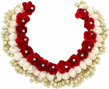 Pelo Stone Work Flower Gajra For Hair Bun Decoration Hair Bun