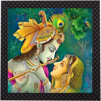 1a Art Street Decorative Radha Krishna Framed Uv Painting Ink 12
