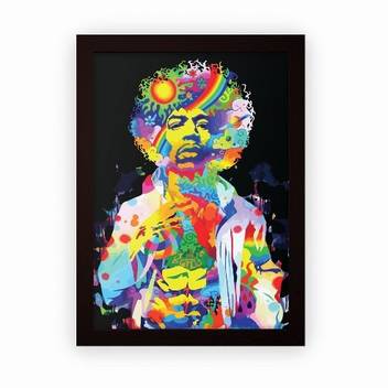 Jimi Hendrix Abstract Framed Poster For Wall Hanging Or Desk