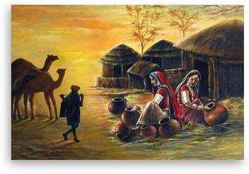 Art Amori Life Of Rajasthani Village Canvas Painting Digital Reprint 20  inch x 14 inch Painting Price in India - Buy Art Amori Life Of Rajasthani Village  Canvas Painting Digital Reprint 20