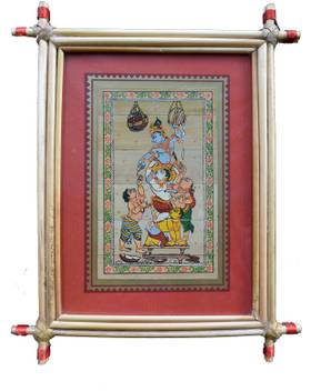 Village Kraft Lord Krishna Stealing Butter With His Friends Palm