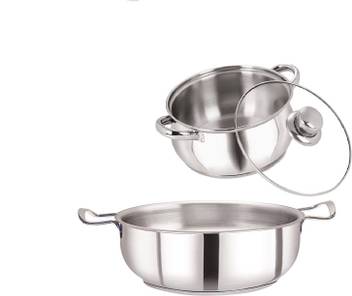 Macclite Wisekart Stencil Stainless Steel Kadai Belly Casserole Induction Bottom Cookware Set Price In India Buy Macclite Wisekart Stencil Stainless Steel Kadai Belly Casserole Induction Bottom Cookware Set Online