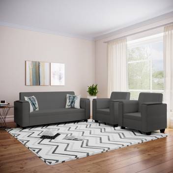 Bharat Lifestyle Galaxy Fabric 3 1 1 Dark Grey Sofa Set Price In India Buy Bharat Lifestyle Galaxy Fabric 3 1 1 Dark Grey Sofa Set Online At Flipkart Com