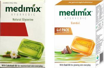 Medimix Ayurvedic Sandal Soap 125 Gm 4 1 Pack With Eladi Oil For Glowing Skin 1 Ayurvedic Natural Glycerine Soap 4 1 Pack With Lakshadi Oil For Moisturized Skin Price In India Buy Medimix