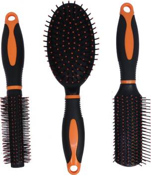 Melania Men S And Women S Round Hair Brush Set Black Pack Of 3