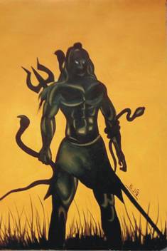 Lord Shiva Animated Poster Decorative Wall Poster Religious