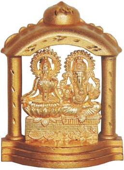 Gifts Decor Gold Plated Laxmi Ganesh Ji Darbaar Especially For Diwali Puja Car Dashboard Office Mandir Temple And Gift Purpose Decorative Showpiece 11 Cm Price In India Buy Gifts